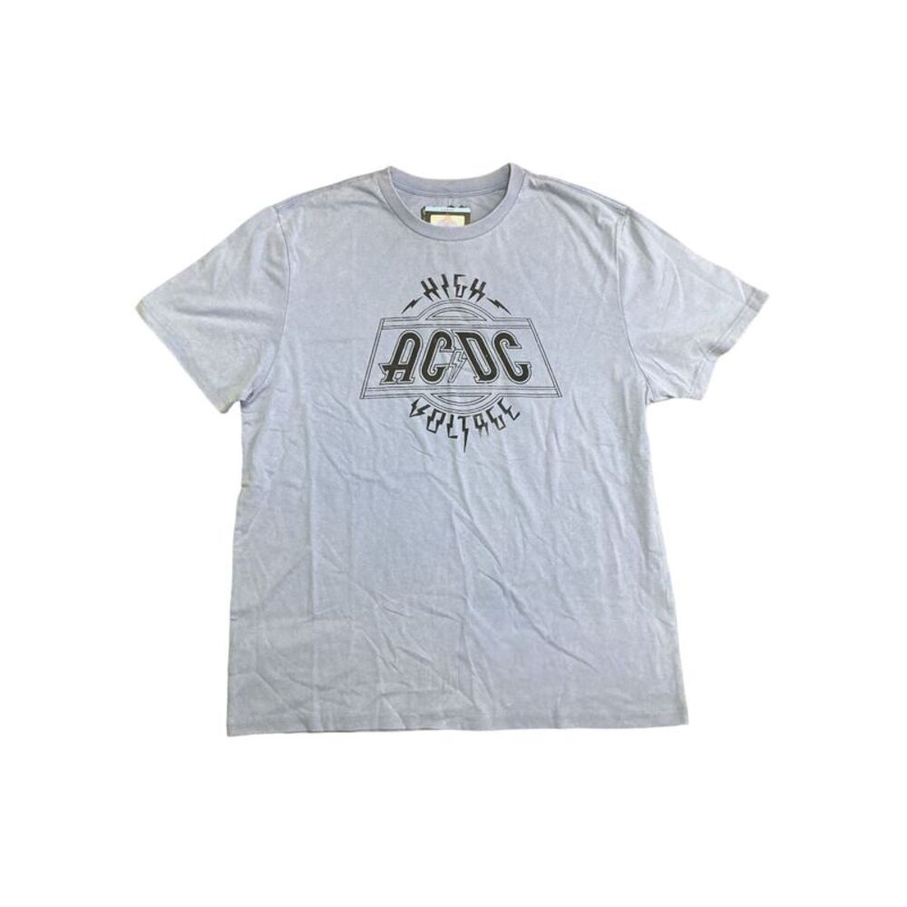 Official Merchandise Men's Soft Short Sleeve Band Logo T-Shirt - Blue/AC DC